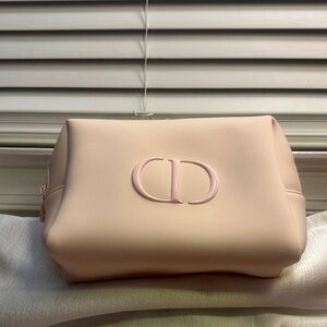 Dior Pale Pink Cosmetic Pouch with CD Logo